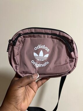 adidas Originals mauve sling bag with white Trefoil